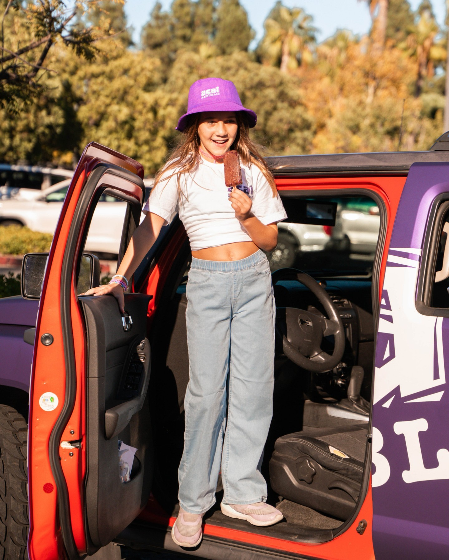 Girl in a car